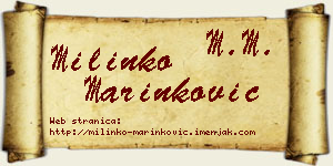 Milinko Marinković vizit kartica